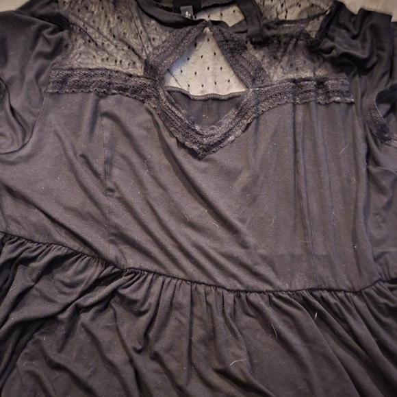 Torid size 4. Black cotton knee length dress. Cute lace top. Dress up or down. - Picture 1 of 5